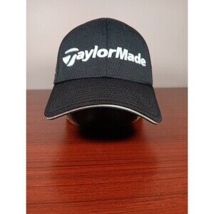 Adidas Taylormade Fitted Hat R11S Penta TP L/XL Black Embroidered Stretch EUC